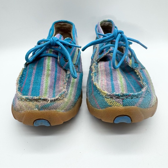 Twisted X Wild Blue Yonder Canvas Driving Moc Lace Up Boat Shoe Womens Size 10 - Picture 6 of 12